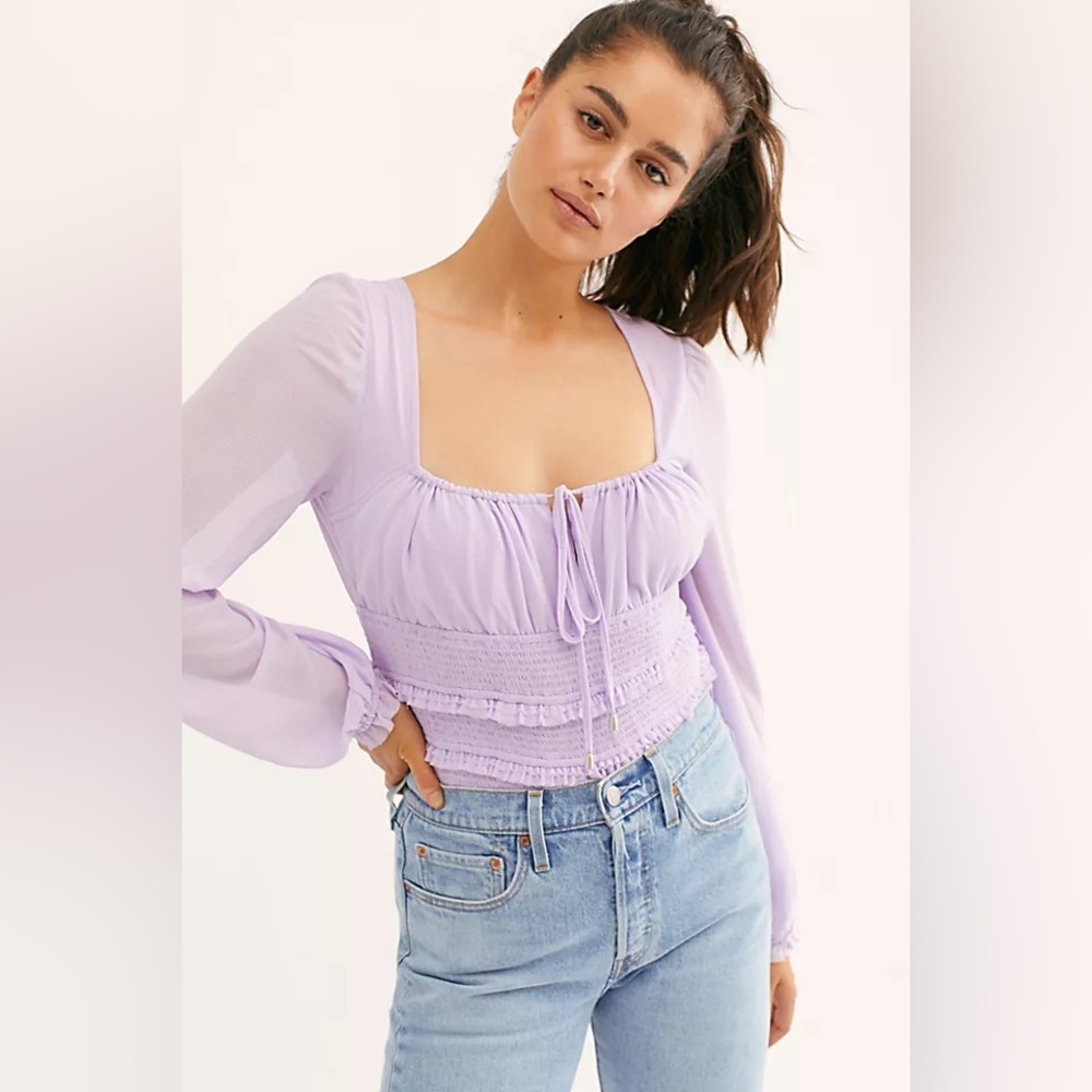 FREE PEOPLE Solid Lolita Top | Lavender | Medium